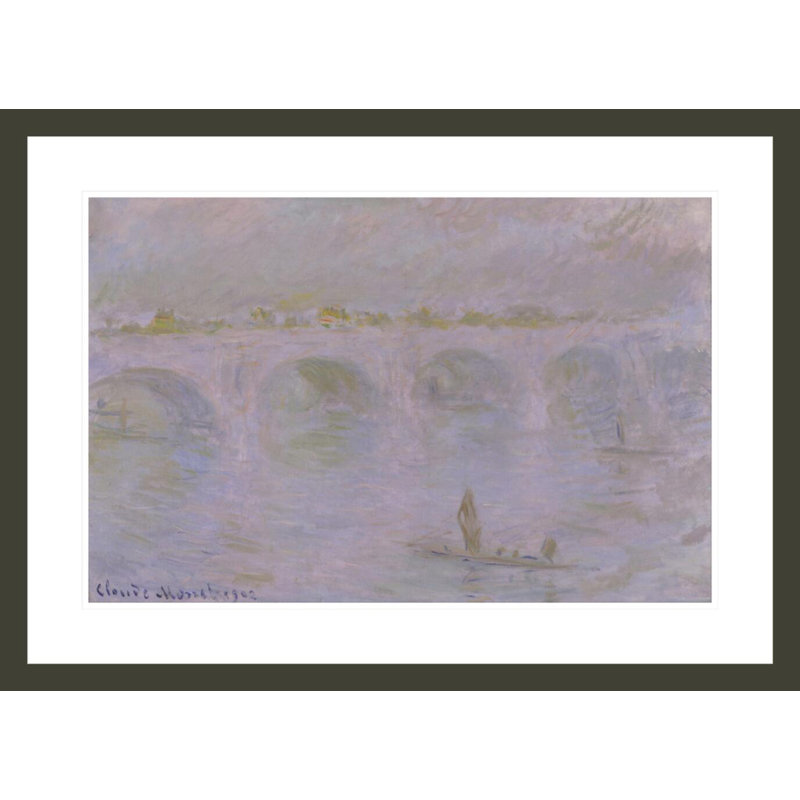 «Waterloo Bridge in London» par Claude Monet, impression giclée sur cadre, H 21,46 po x l 29,5 po