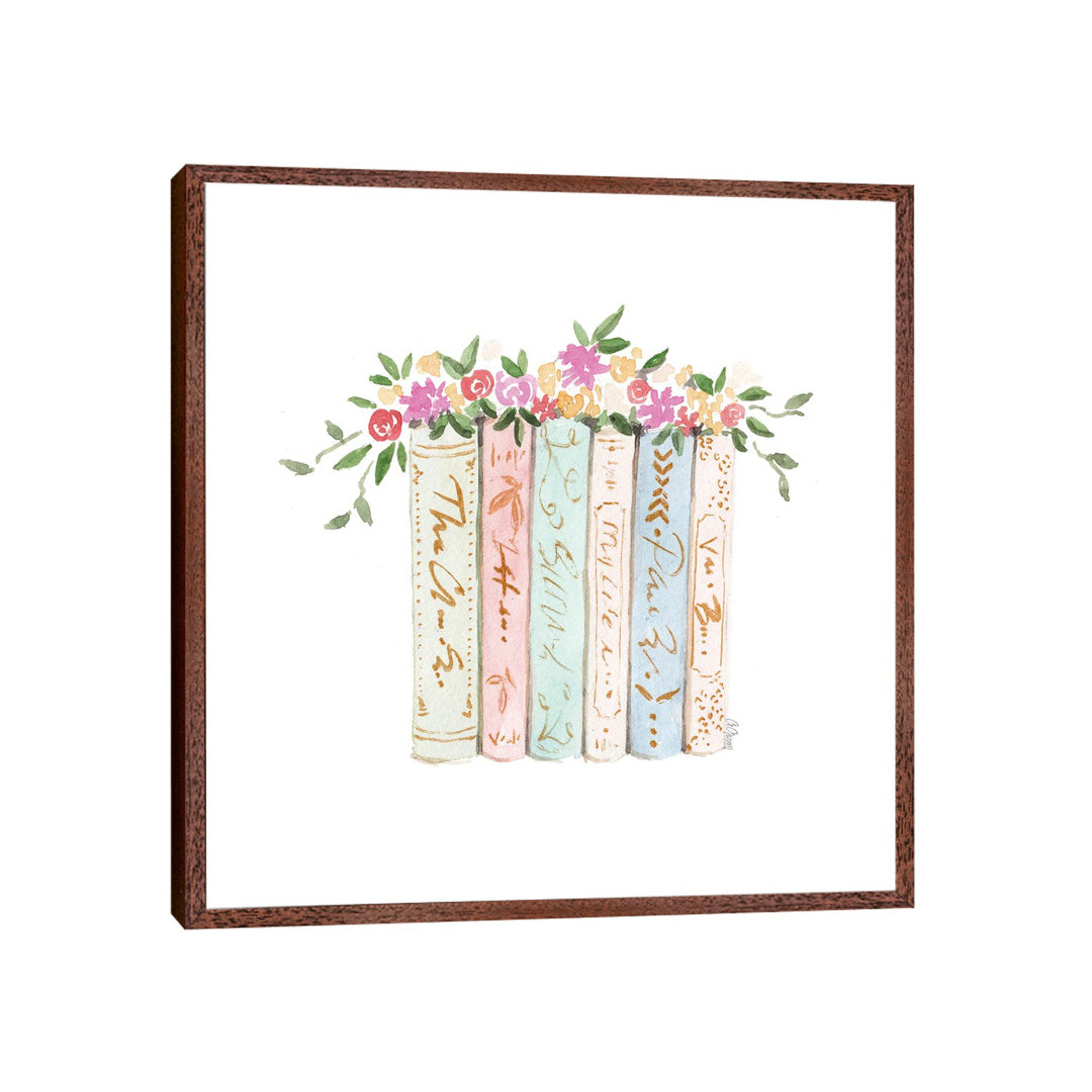 Bücher und Blumen von Style Of Brush - Gallery-Wrapped Canvas Giclée