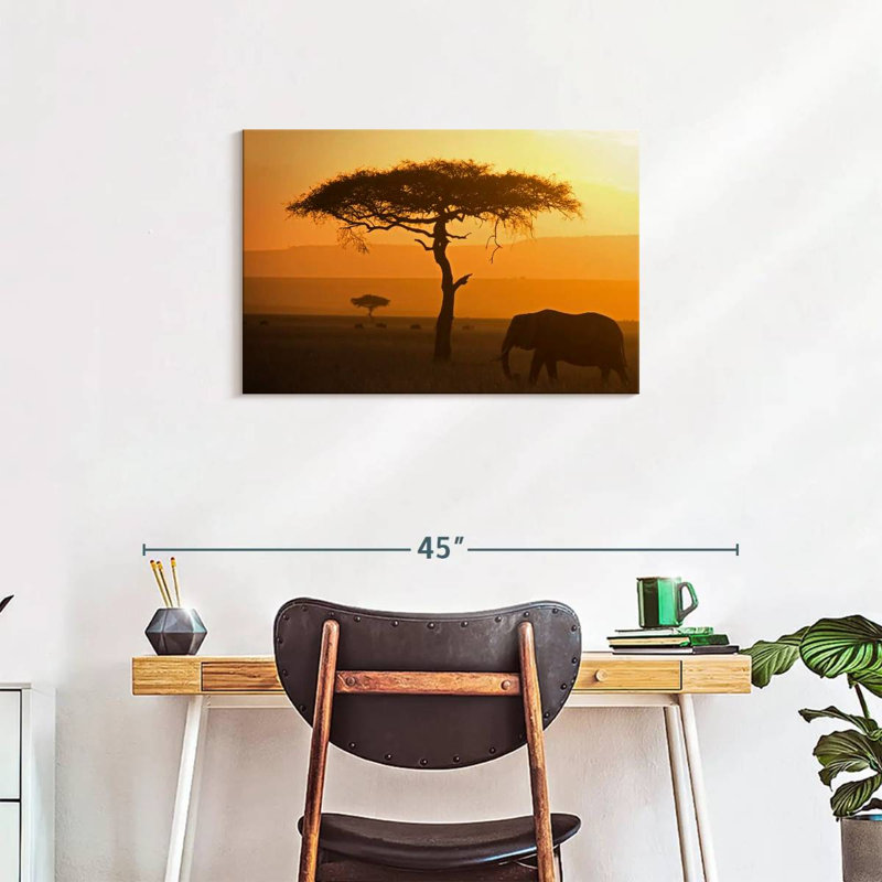 Lone Elephant, 20" H x 30" W