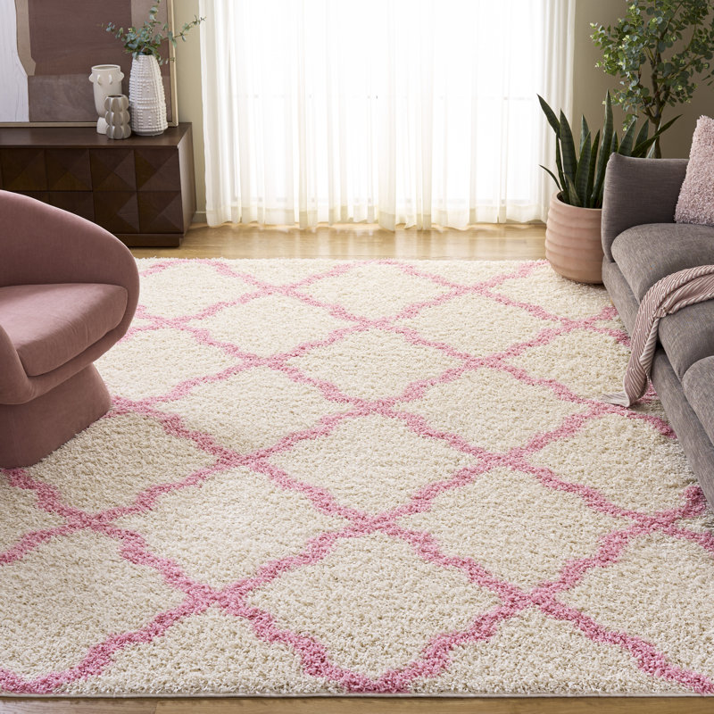 Tapis à poils longs Alonnah, Rectangle 8 pi x 10 pi, Rose