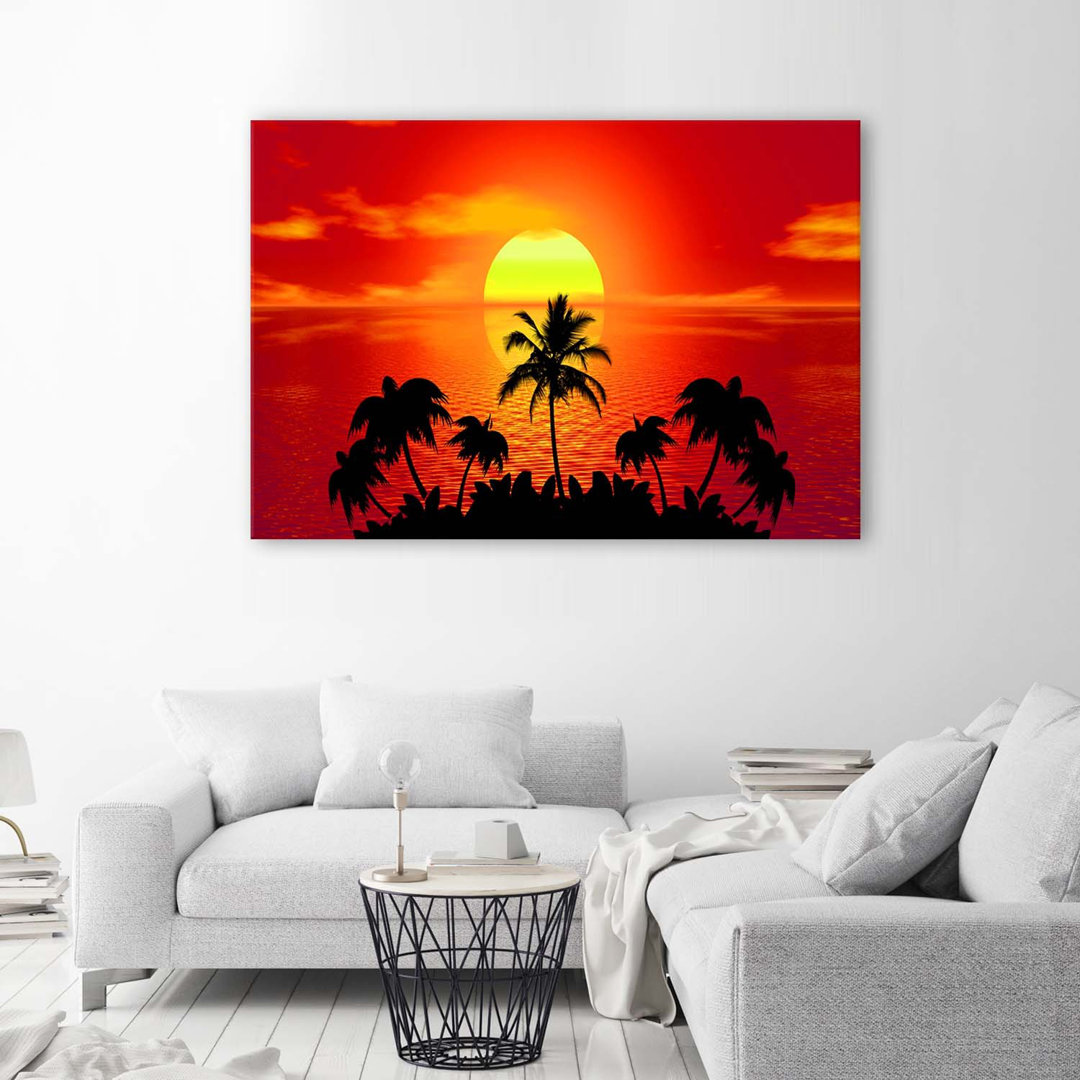 Leinwandbild PALM SEA Red Sunset