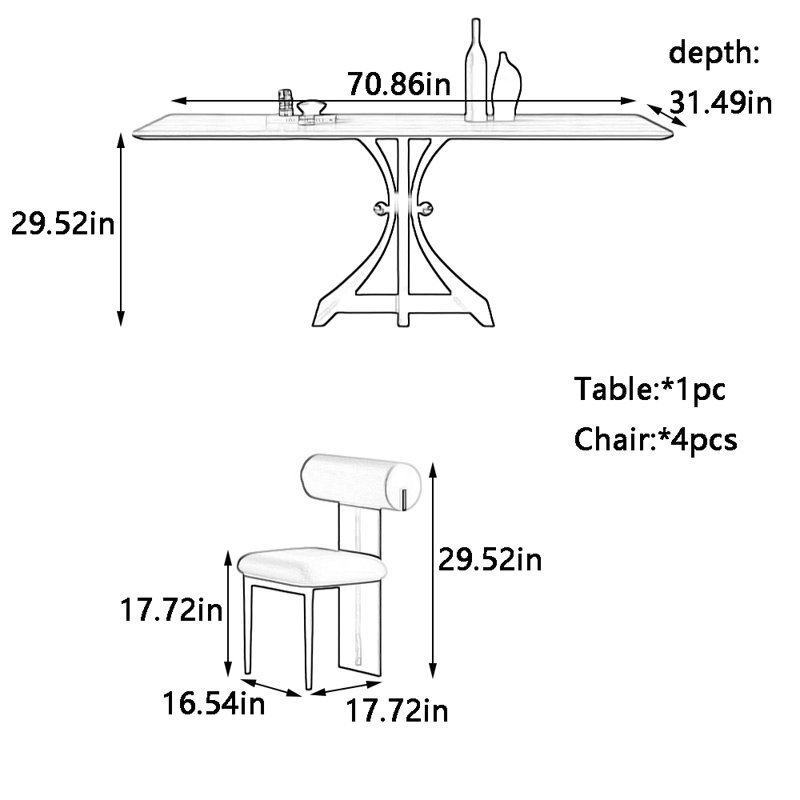 Coggeshall, 29.52"H x 70.86"L x 31.49"W