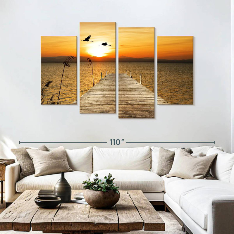 Coucher de soleil sur le quai d'Alvord Beach, H 54 po x l 84 po