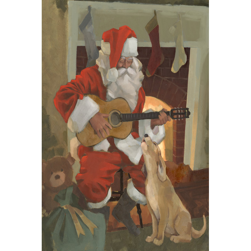 Santa Serenade by Jacob Green - Wrapped Canvas Painting, 46cm H x 30cm W