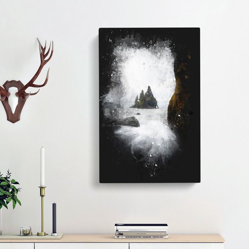 Ocean View from Black Sand Beach Iceland - Wrapped Canvas, 91cm H x 60cm W x 3cm D
