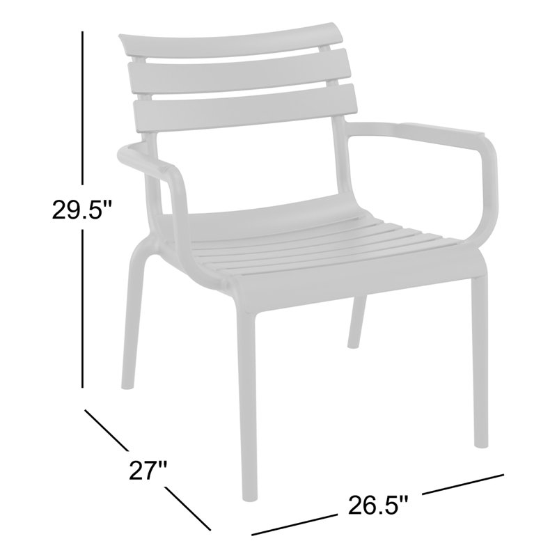 Fauteuil club d'extérieur Ruta Paris, Gris foncé