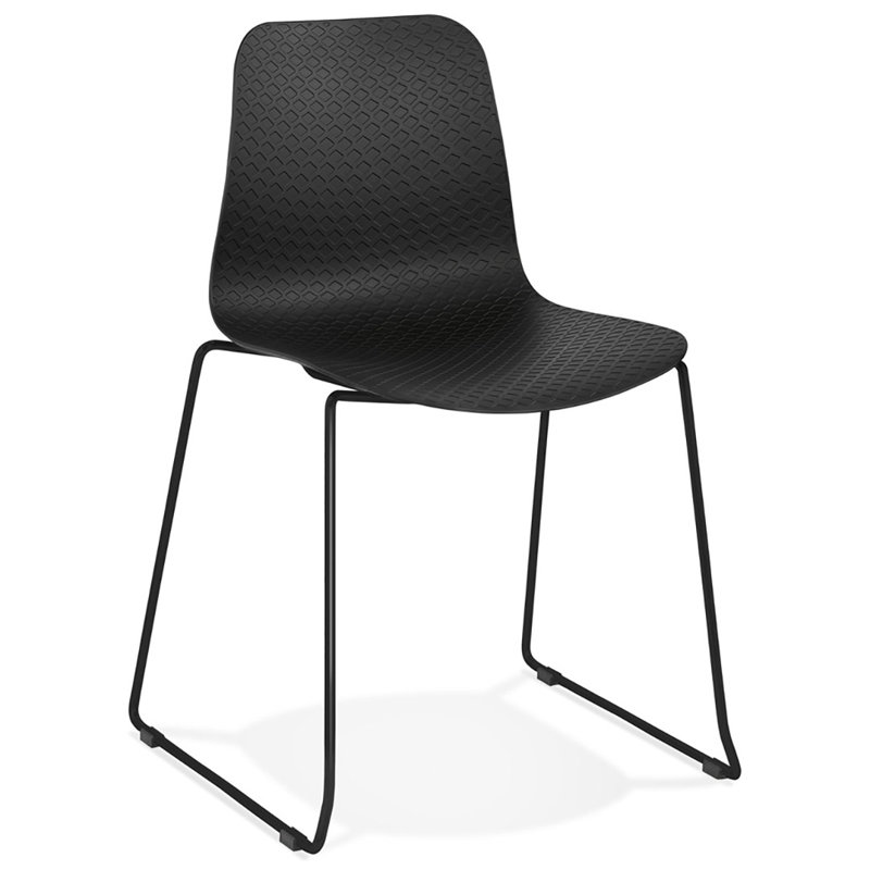 Elsberry 48cm H Metal Side Chair, Black, Black