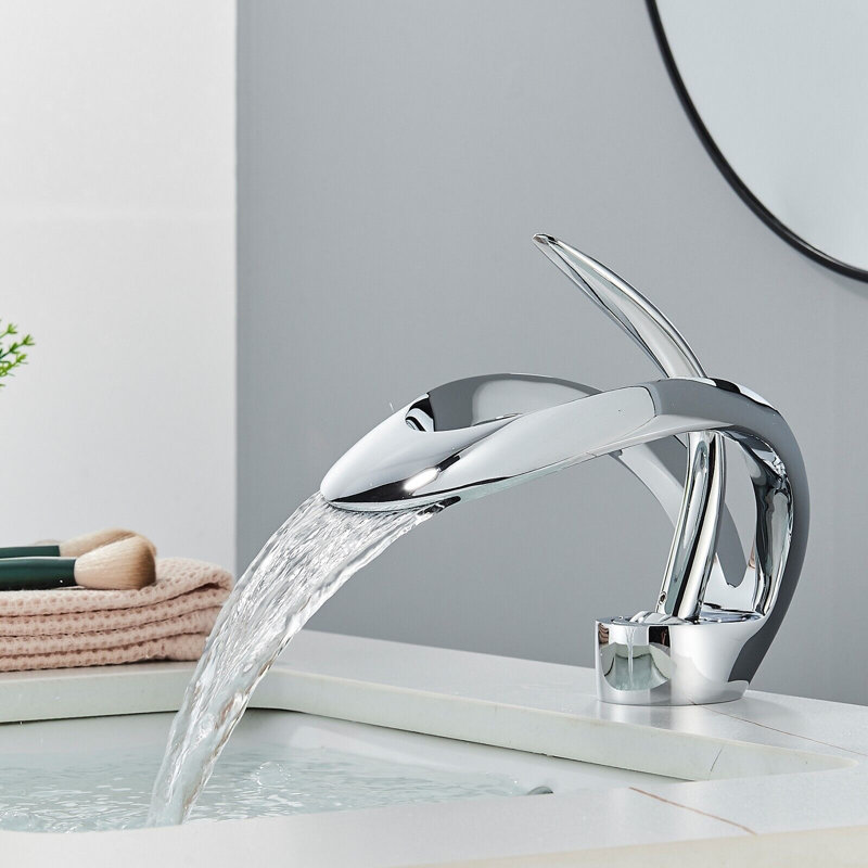 Robinet de salle de bain monocommande Deck, Chrome chrome