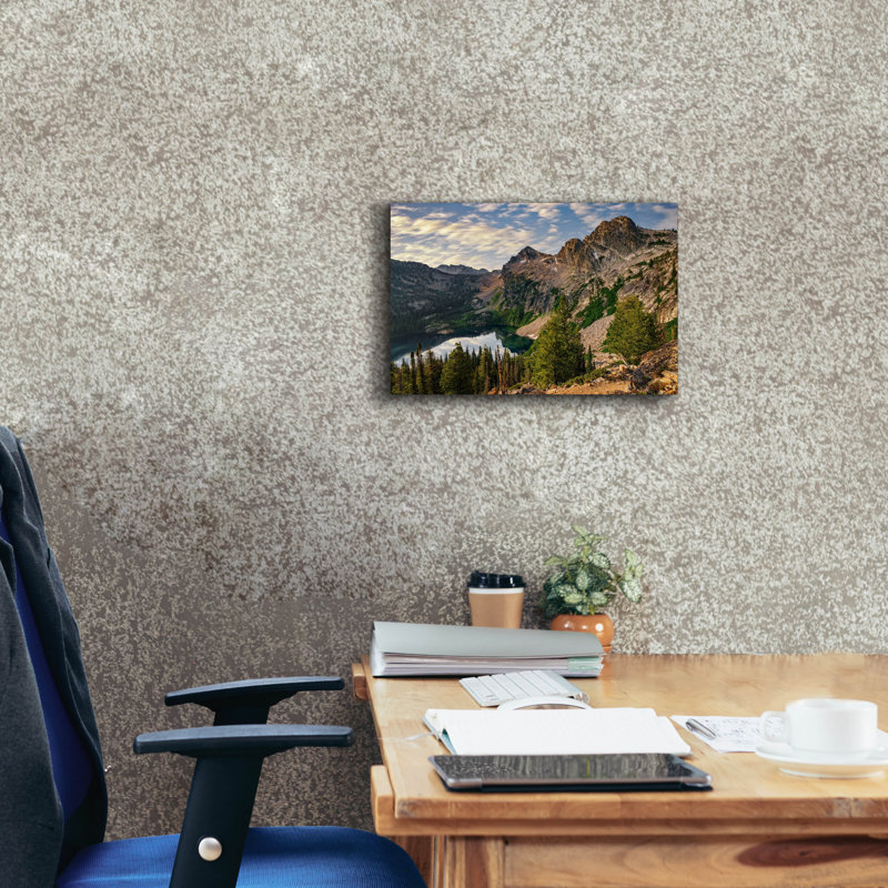 «Morning At Alpine Peak» par Rick Berk, art mural sur toile, H 12 po x l 18 po x P 0,75 po