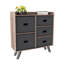 Armoire de rangement pour commode avec 5 tiroirs en tissu à tirage facile, cadre en panneau de fibres à densité moyenne robuste et rangement pour garde-robe en bois, unité d'organisation pour les maisons, les bureaux et les dortoirs
