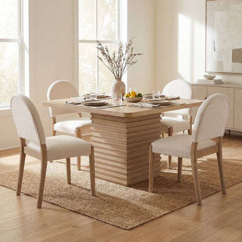 Ellis Dining Set, Frêne clair, Beige / frêne clair