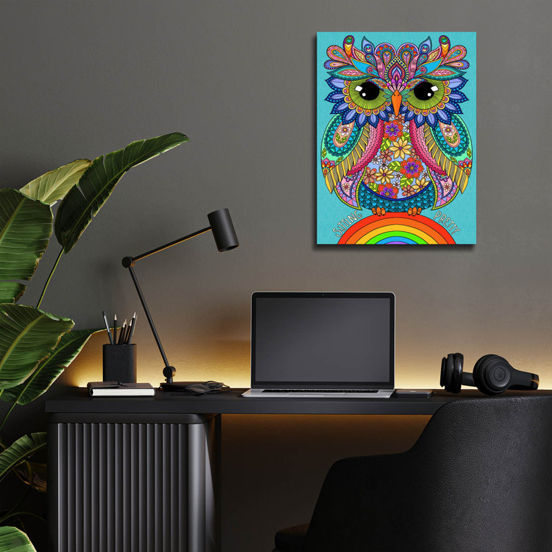«Sittin Pretty Owl» par Hello Angel, H 16 po x l 12 po x P 0,13 po