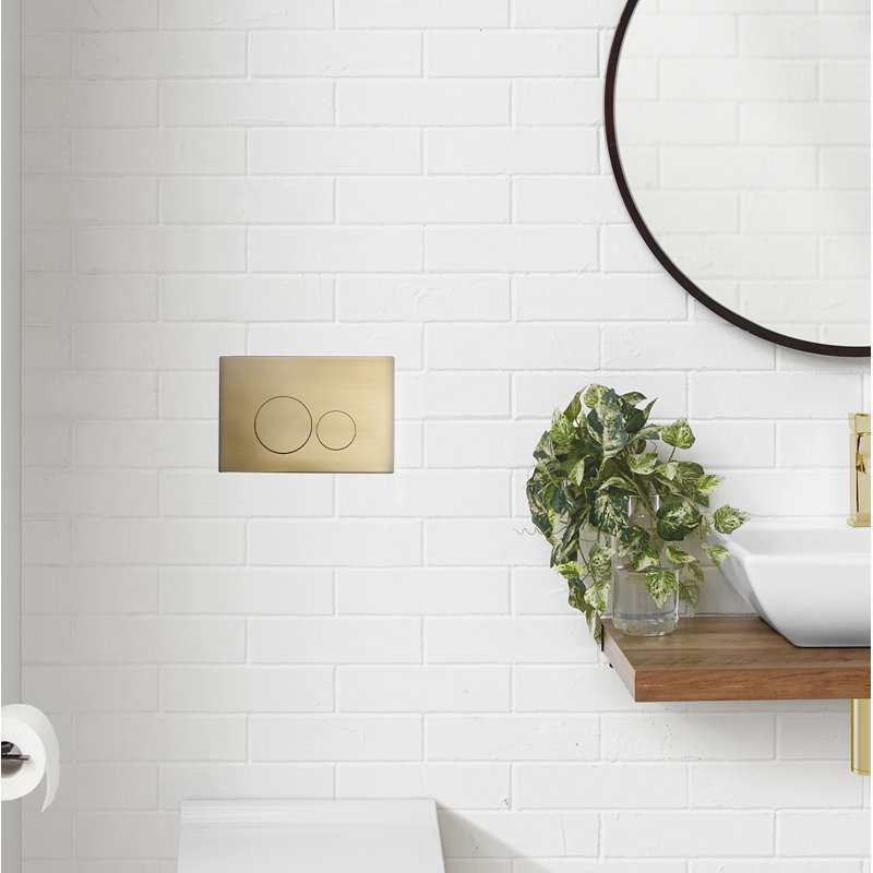 Wall Mount Actuator Flush Push Button Plate In Chrome, Brushed Brass