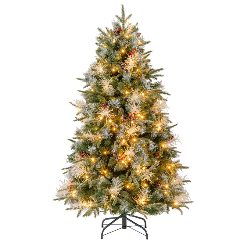  Arbre de Noël artificiel illuminé 5 pi avec 602 extrémités en PE, PVC et PET, 5'