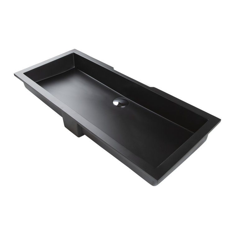 LACAVA Kubista 15'' Solid Surface Rectangular Bathroom Sink with Overflow