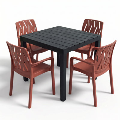 Plastic Patio Dining Set Table,