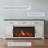 e  68 " Farmhouse TV Stand Entertainment Stand with 36" Electric Fireplace, Sound Function, Timer, Remote Control-285728973