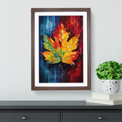 Leaf Pop No.3 - Single Picture Frame Print on Wood
