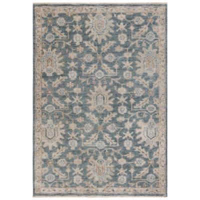 Oriental Hand Knotted Wool/Cotton Oriental Rug in Blue