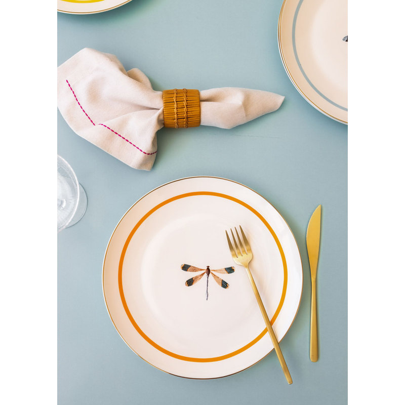 Ensemble de 6 assiettes rondes en porcelaine 100% porcelaine 6 pièces