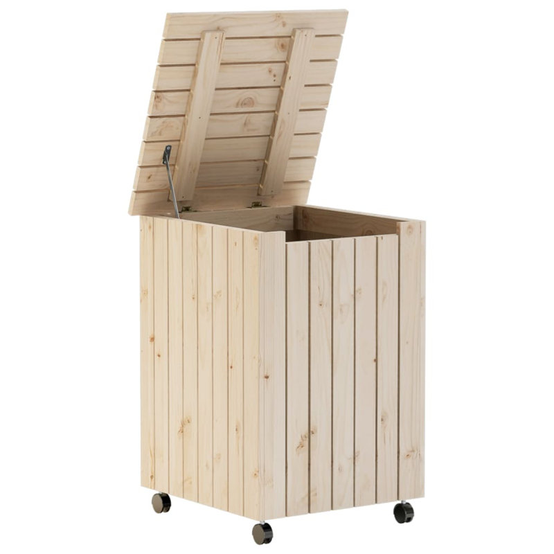 Solid Wood Laundry Cart, Natural