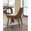 Chaises d'appoint 2 pièces de style Mid-Century moderne, sièges rembourrés et pieds inclinés, dossier incurvé en noyer et beige