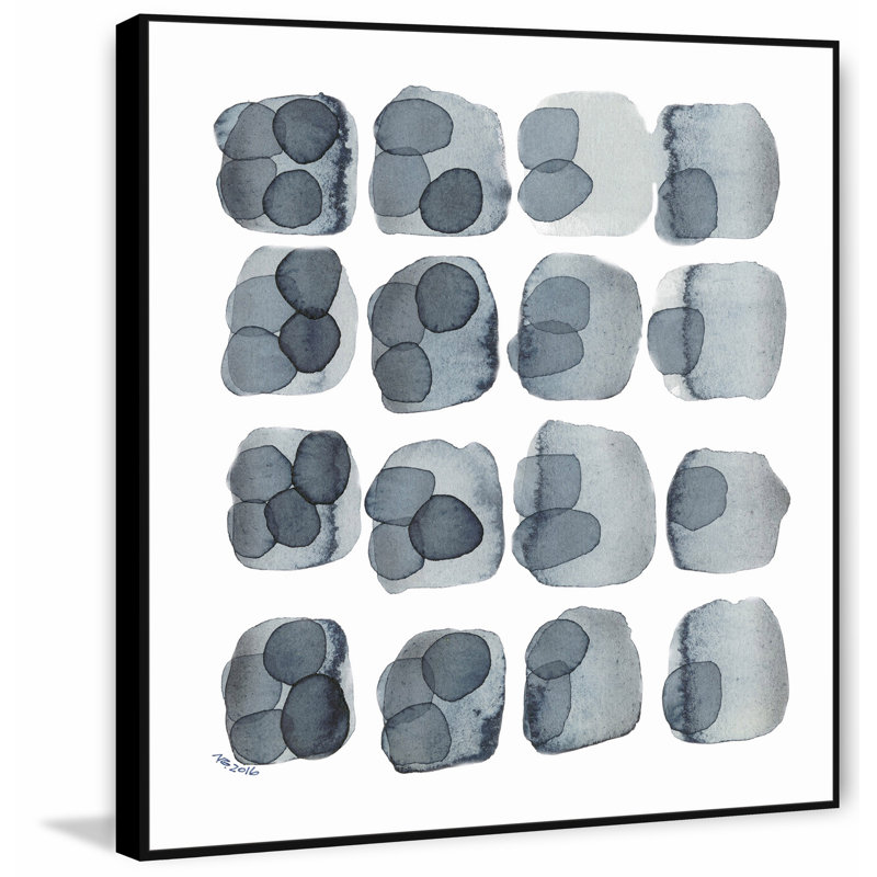 'Indigo Four' Floater Framed Print on Canvas, 12" H x 12" W x 1.5" D