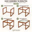 Petite table basse carrée, en bambou véritable et verre cannelé, idéale pour le salon - Table basse moderne à base ouverte, décoration naturelle pour petits espaces-930130806