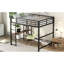 Lit mezzanine double noir avec bureau intégré et rangement - Fabrication en métal pour un support stable