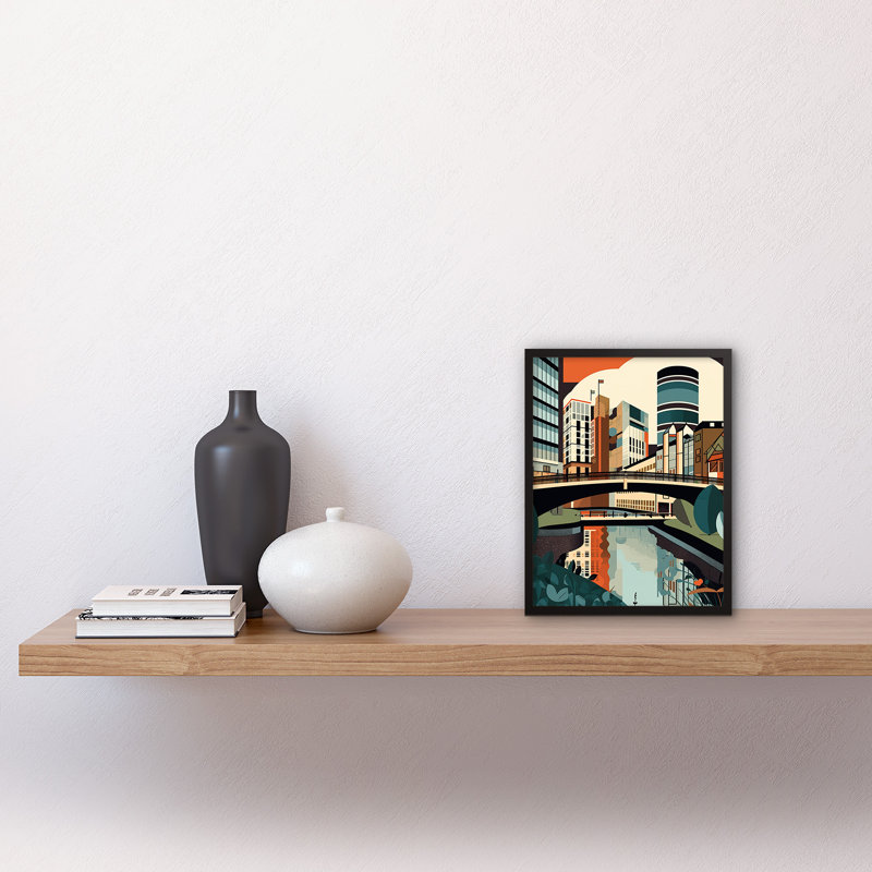 Lixandro Birmingham City Centre Canal Geometric Cityscape - Single Picture Frame Print