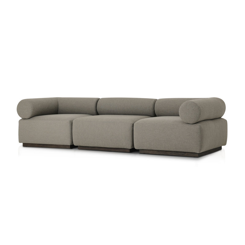 Canapé modulaire 3 pièces Anat, Polypropylène brun / oléfine