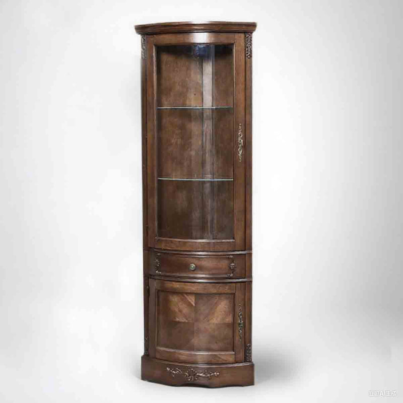 Armoire de coin en bois massif de style américain