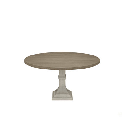 Table de salle à manger ronde blanche et grise Tannen