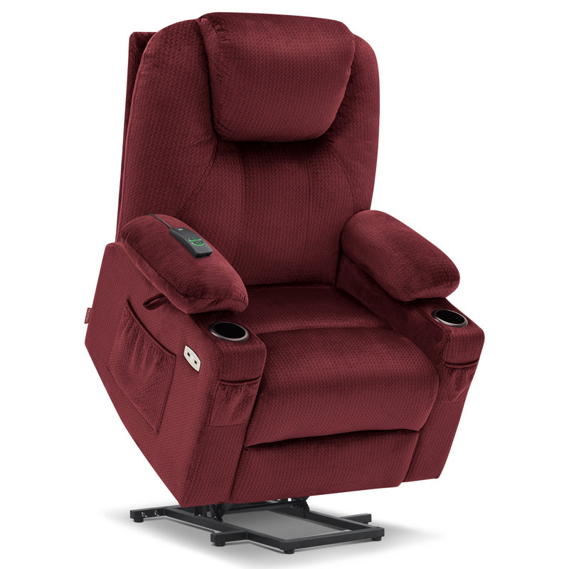 Florien Large Power Lift Recliner Chair with Massage and Heat for Big and Tall Elderly People, 3 Positions, Cup Holders, and USB Ports, Extended Footrest, Fabric