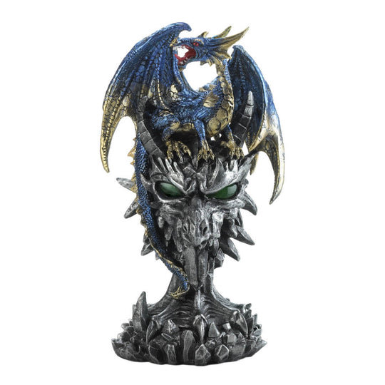Statue de dragon bleu | Figurine chevalier médiéval