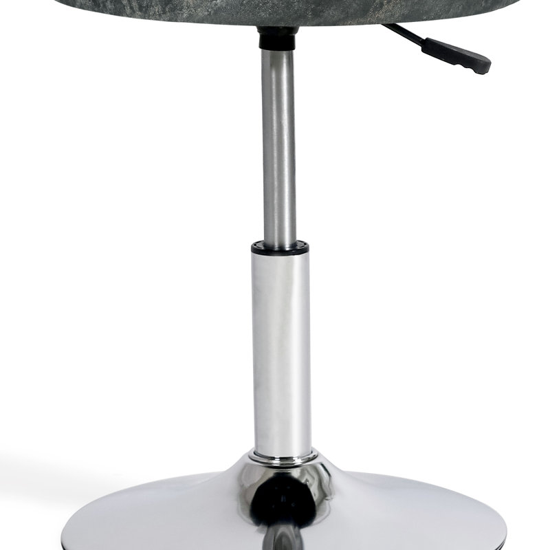 Tabouret de coiffeuse en acier inoxydable de 23,2 po de hauteur Aderito, Chrome, Gris