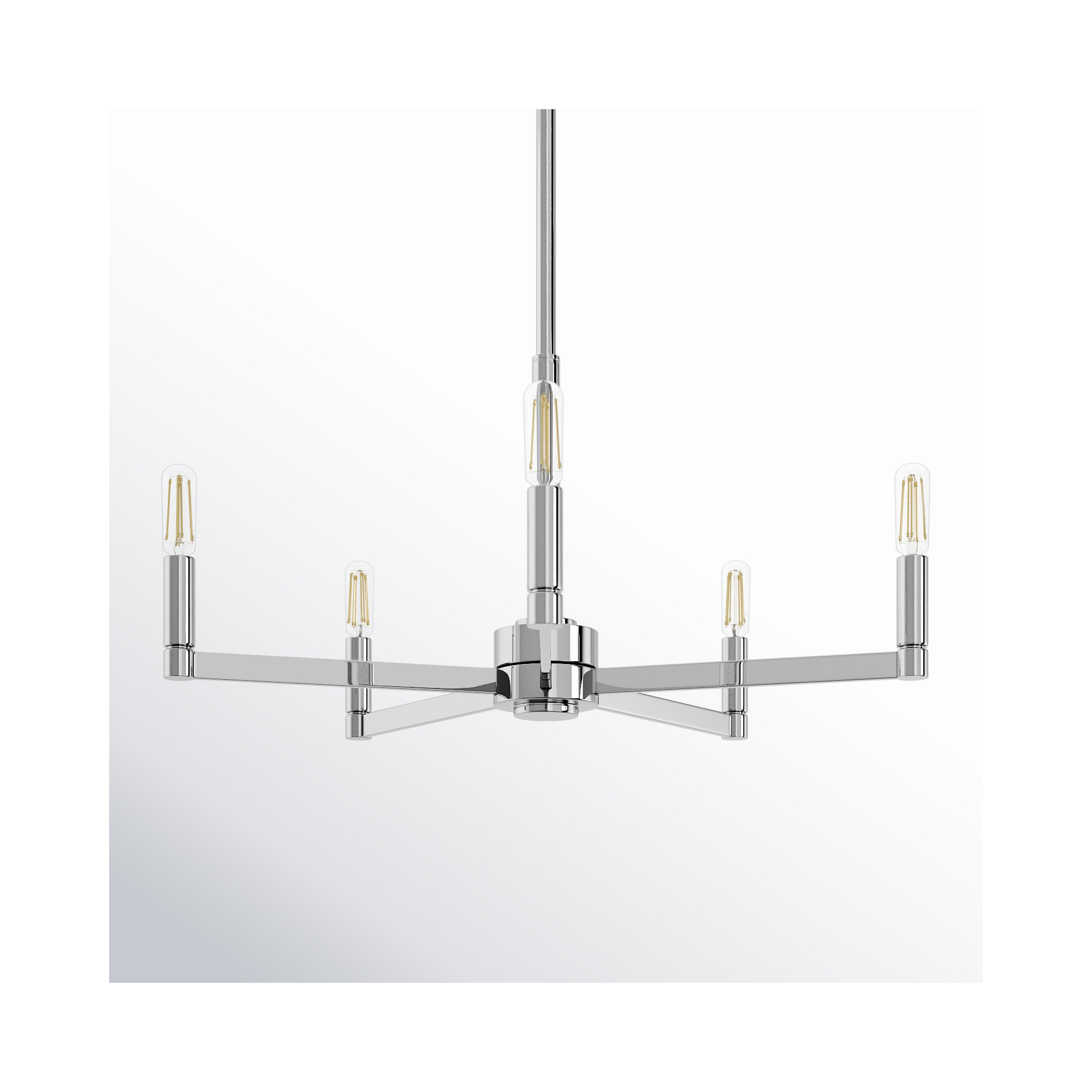 Fullton Chandelier, Chrome, 10.5"H x 24"W x 24"D