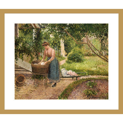 «Washeratrice at Eragny» par Camille Pissarro, impression giclée encadrée