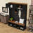 Entryway Hall Tree with Bench, 4 Cabinets, Open Compartments and 4 Hooks-129518320