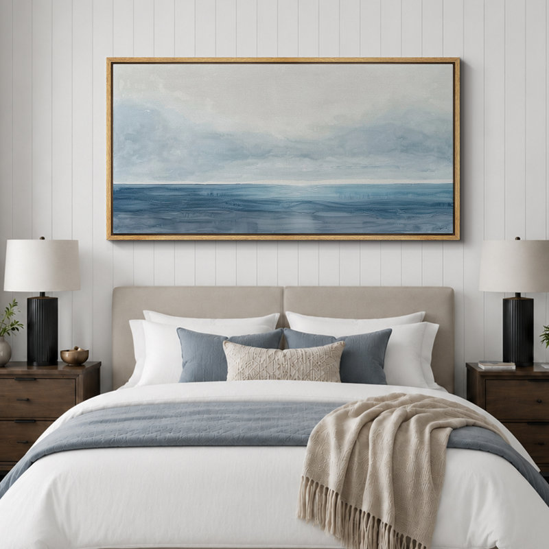 «Minimal Landscape Tranquil Horizons The Calm Of A Seascape», reproduction d'art sur toile, H 30 po x l 60 po, Naturel