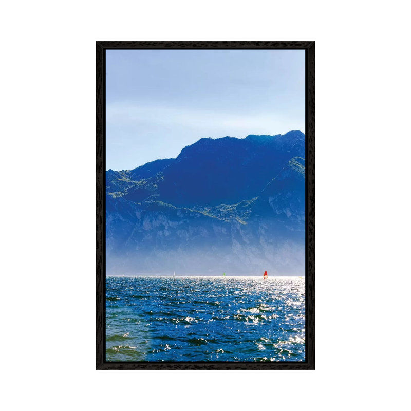 Wind Surfing In Riva Del Garda 1 Piece Wall Art on Canvas, 101.6 cm H x 66.04 cm W, Black Framed