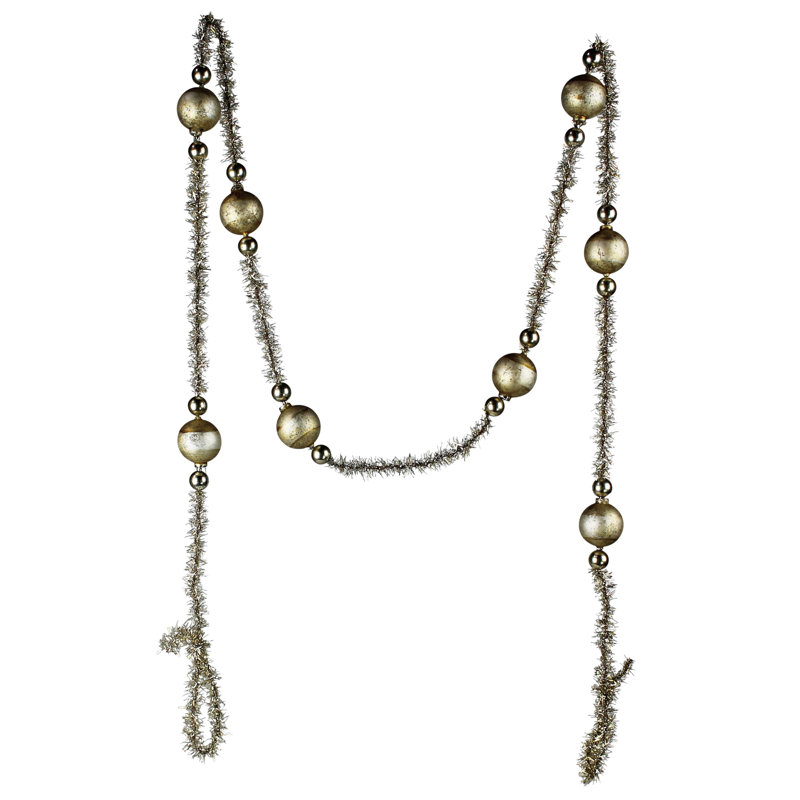Vintage Gold Glass and Tinsel Holiday Garland