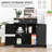 Modern Black Sideboard - Solid Wood Countertop Storage Solution For A Stylish Living Room. 2 Drawers, Adjustable Shelf Organized Areas.