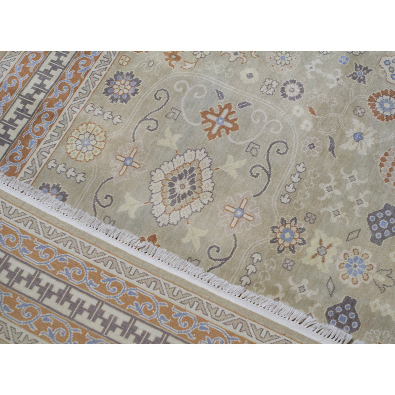 Cotton Oriental Area Rug in Camel/Rust