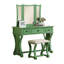 Ensemble de meuble-lavabo unique moderne avec tabouret et tiroirs à miroir pliables en panneau de fibres à densité moyenne de couleur vert pomme-1242532304