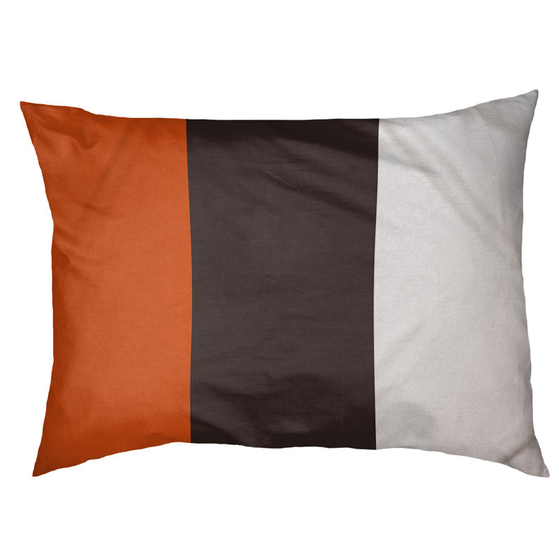 Coussin Cleveland, Moyen (l 40 po x P 30 po x H 6,5 po), Orange / Brun / Blanc