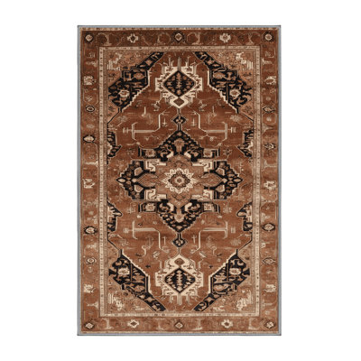 Machine Washable Persian Brown Area Rug