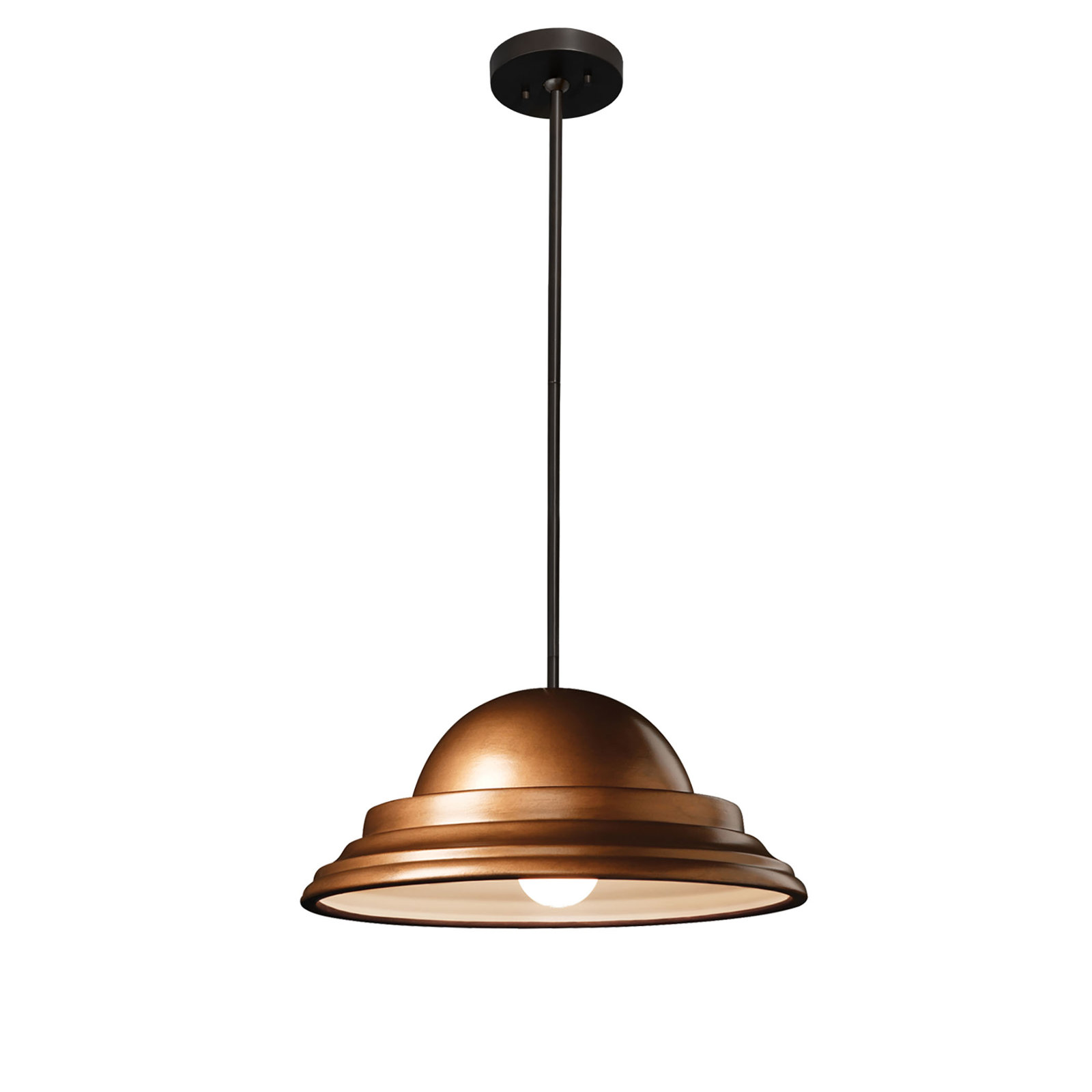Leni Single Light Ceramic Dimmable Pendant, Matte Black, Bisque, No