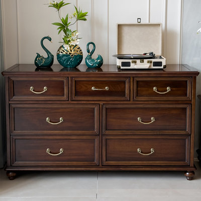 Armoire d'appoint en bois massif brun noisette