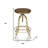 23" Brown And Gold Steel Swivel Backless Adjustable Height Bar Chair